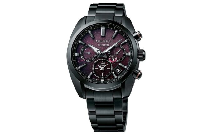 ASTRON Astron GPS Solar Dual-Time 42,7 mm Sınırlı Sürüm Siyah/Mor