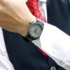 No. 5 Serisi Retro Otomatik Mekanik Su Geçirmez Saat Gri Siyah