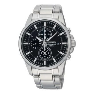 Quartz Business Casual Sports Siyah Kadranlı Gümüş Kayışlı Saat