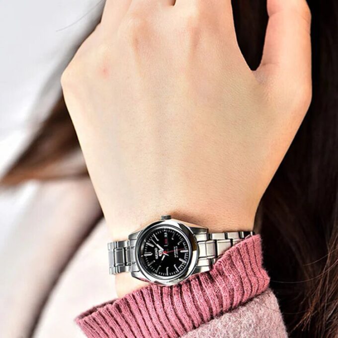Unisex Mekanik Siyah/Gümüş SNKL45J1+SYMK17J1